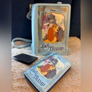 Lady and the Tramp Storybook Convertible Backpack & Crossbody Bag and wallet